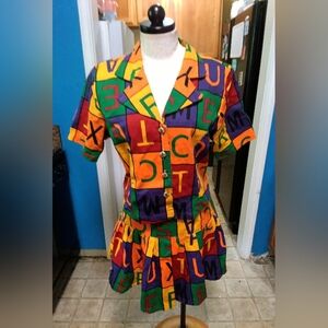 Y2K VINTAGE rare Mode Sarah 2 Piece Skirt And Jacket Outfit